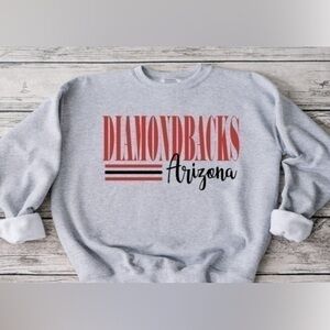 Diamondbacks Striped Crewneck- Gray